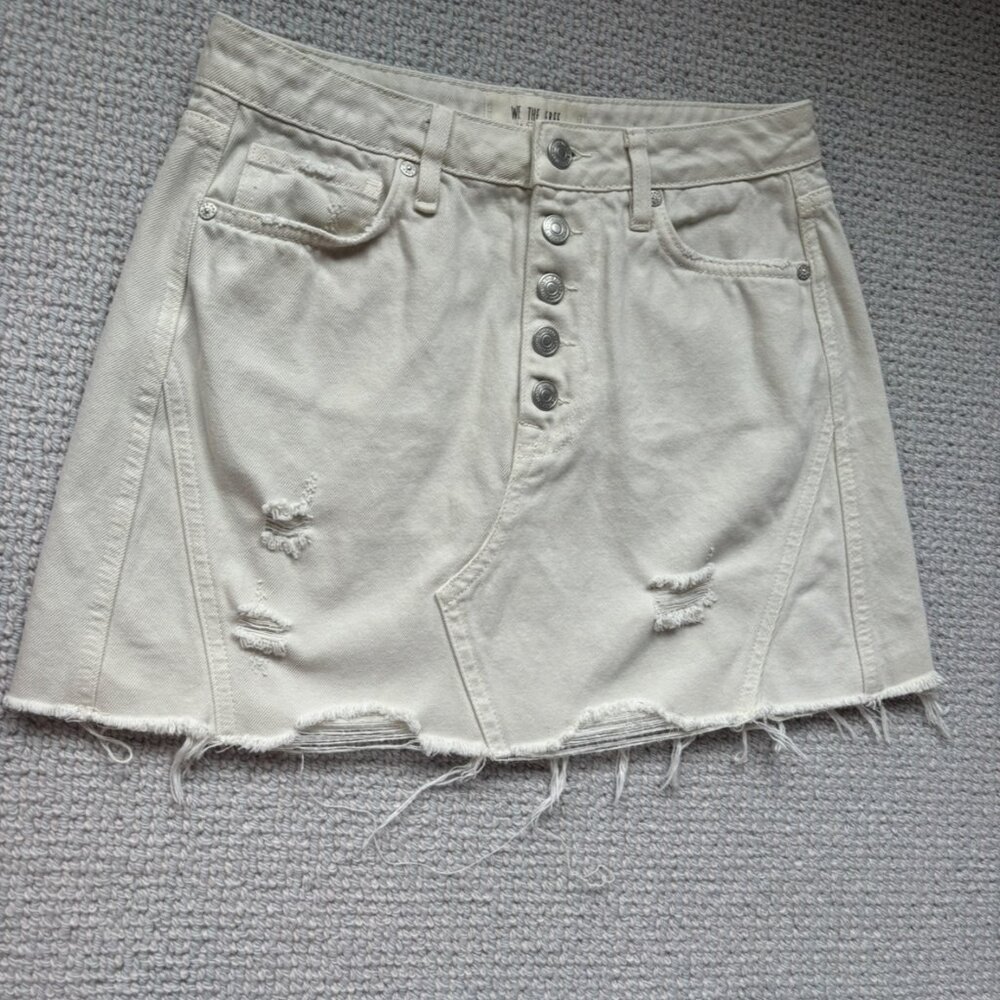 White Free People Jean Skirt, Size 27